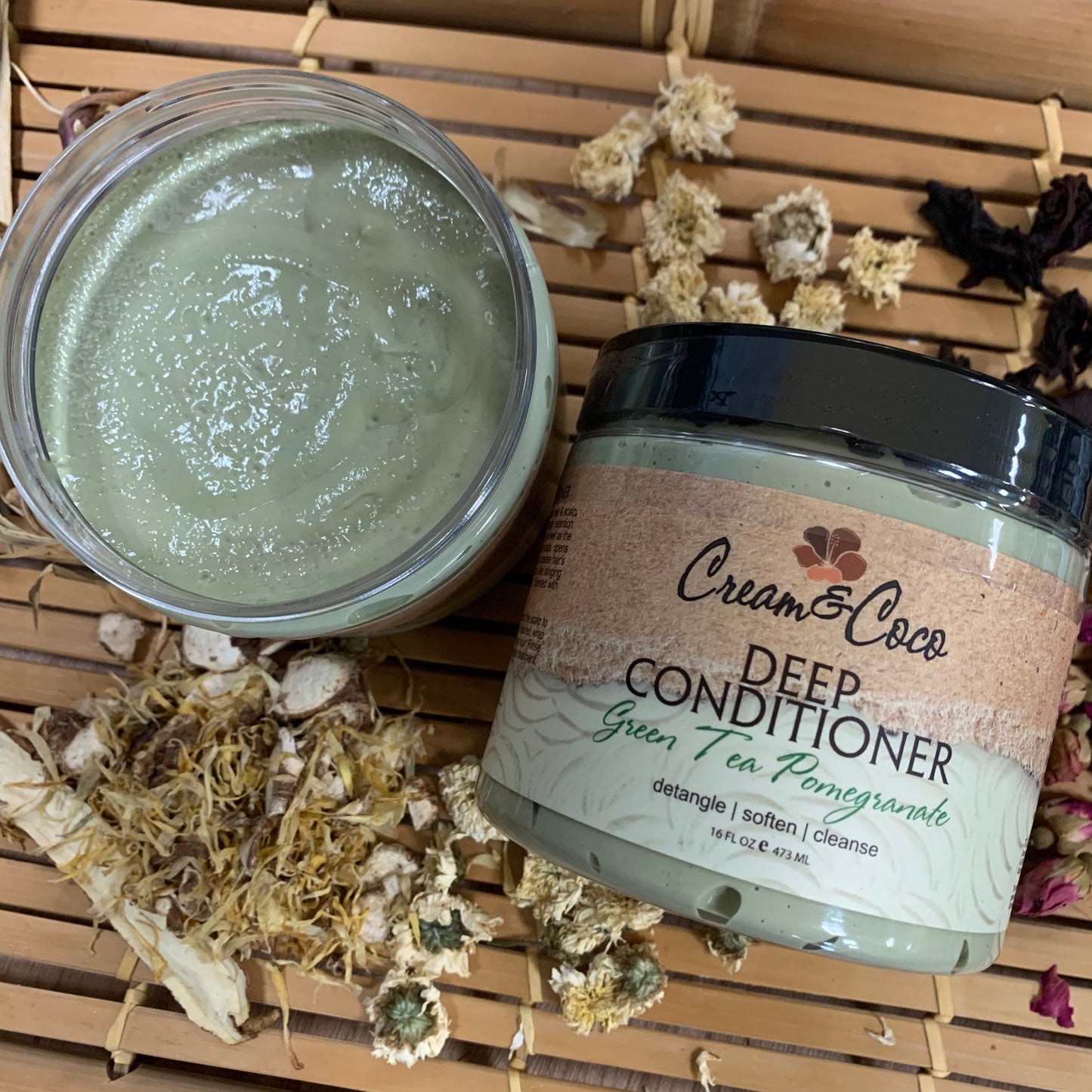 Green Tea Pomegranate Deep Conditioner - Cream & Coco Skincare
