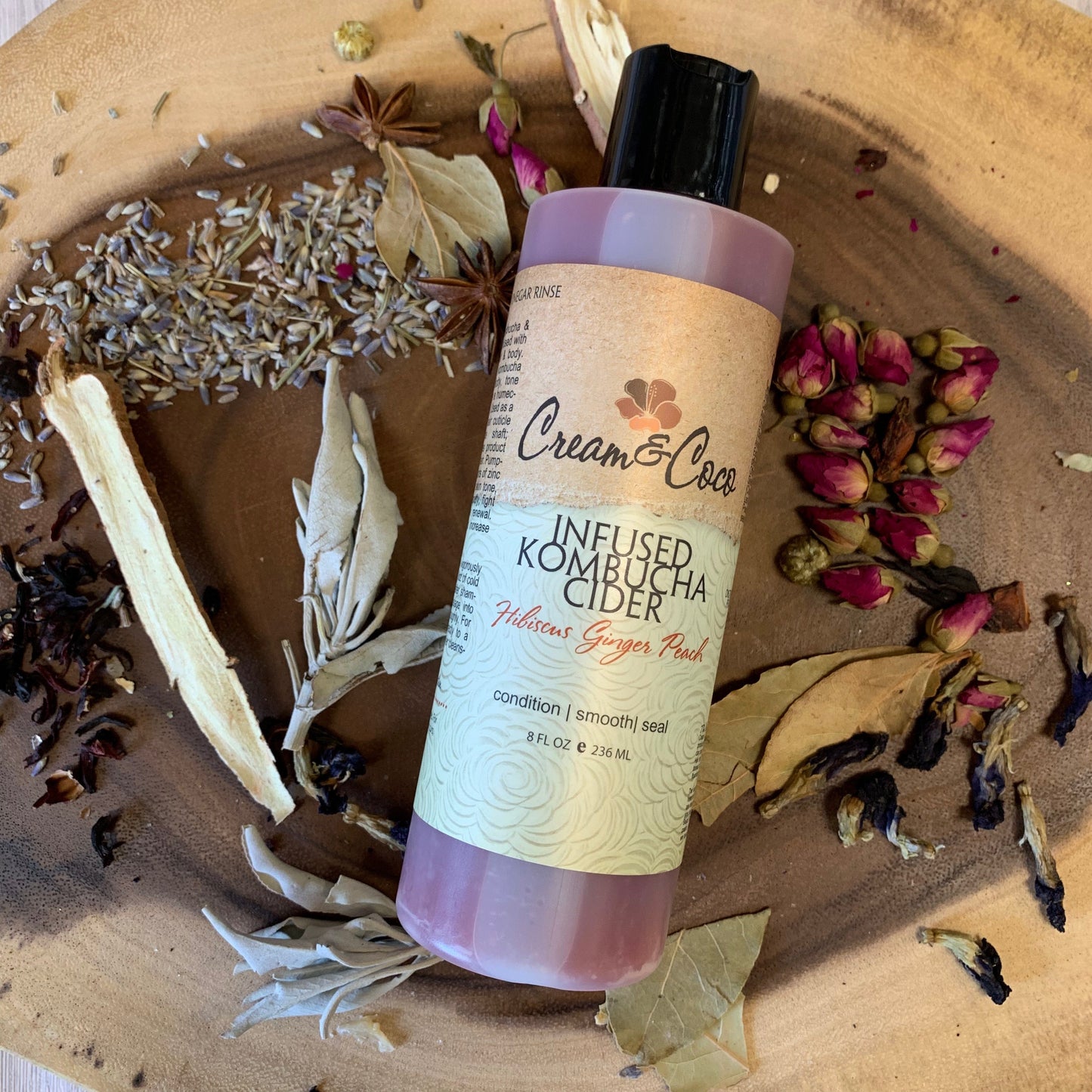 Hibiscus Ginger Peach Infused Kombucha Cider