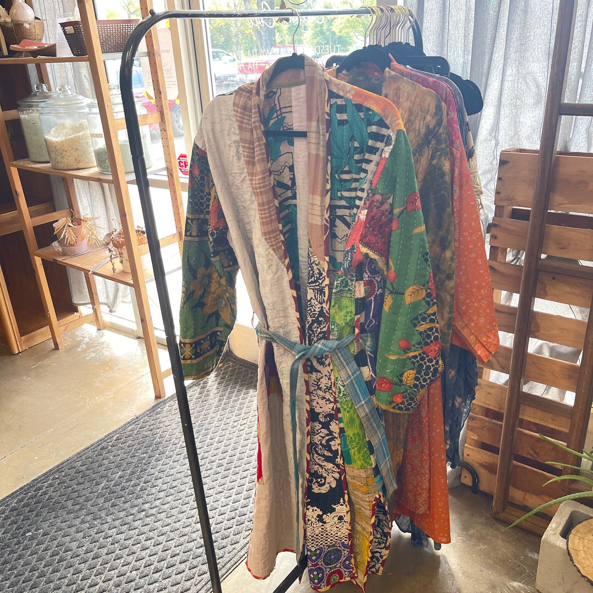 Vintage Kantha Quilted Kimono - Cream & Coco Skincare