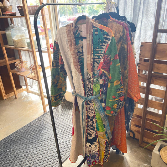Vintage Kantha Quilted Kimono - Cream & Coco Skincare