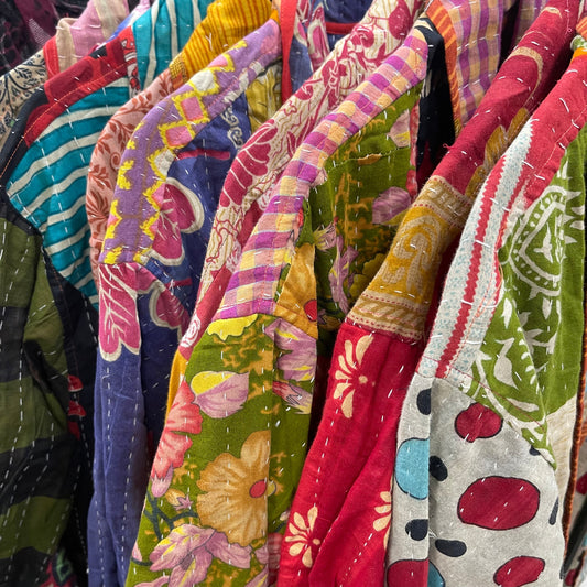 Vintage Kantha Quilted Kimono - Cream & Coco Skincare